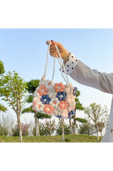 Indie Crochet Bag With Puff Flower